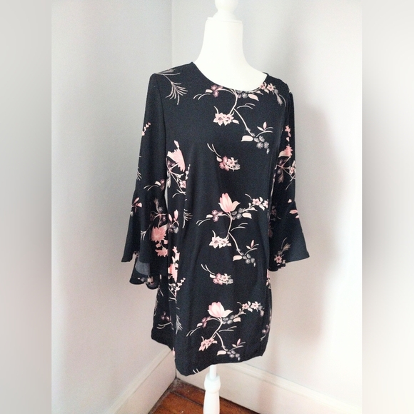 Leith Black and Pink Floral Dress - Picture 4 of 5